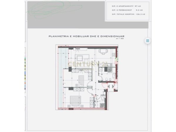 Tirane, jepet me qera zyre Kati 4, 106 m² 1.250 € (486132)