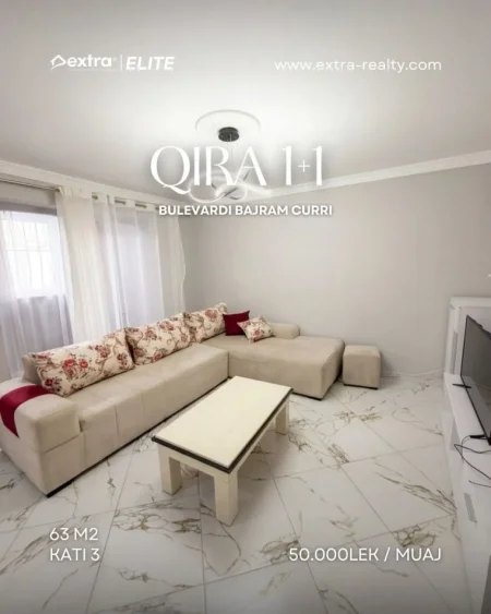 Tirane, jepet me qera apartament 1+1 Kati 0, 63 m² 500 € (Bulevardi Bajram Curri)