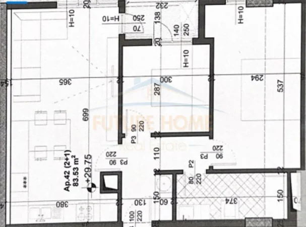 Tirane, shitet apartament 2+1+Post Parkimi+Ballkon Kati 8, 99 m² 177.000 € (Fusha e Aviacionit, Mei’s Garden Residence)