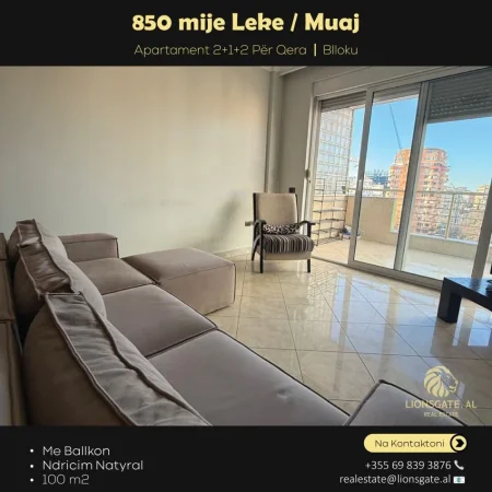 Tirane, jepet me qera apartament 2+1+Ballkon Kati 9, 100 m² 850 € 