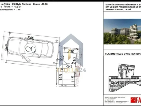 Tirane, shitet garazh | post parkimi Kati -2, 21 m² (Post parkimi + depo ne shitje tek Kompleksi Aluna Paskuqan)
