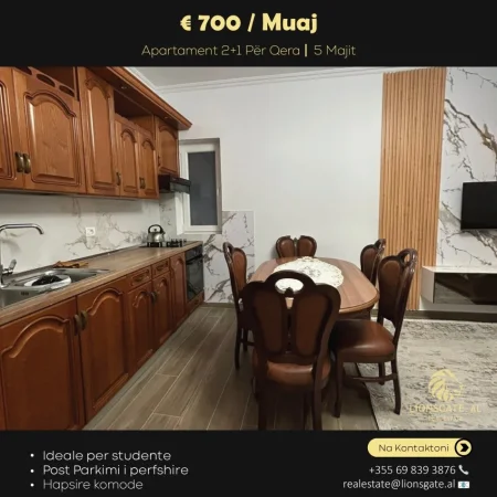 Tirane, jepet me qera apartament 2+1 Kati 0, 70 m² 700 € 