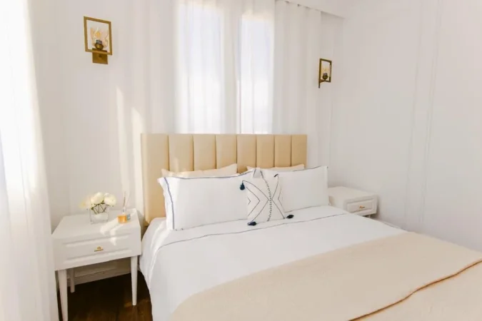 Tirane, jepet me qera apartament 1+1 Kati 9, 75 m² 600 € (Astir prane Bar Sorriso tek Vila L)