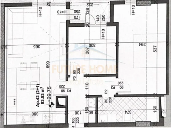 Tirane, shitet apartament Kati 8, 86 m² 177.000 €