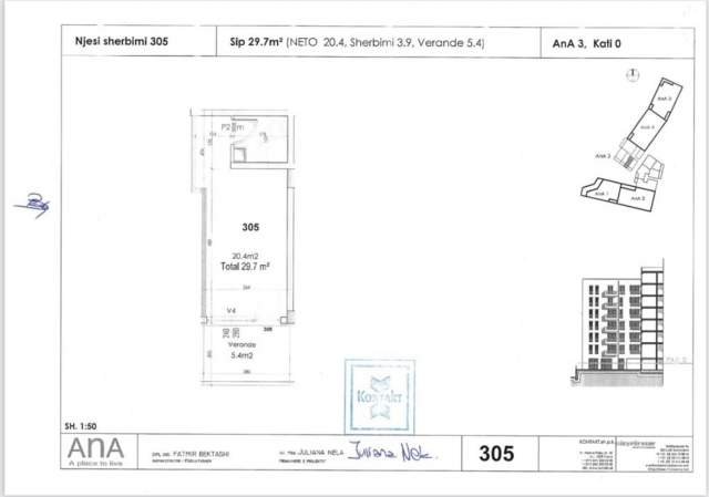 Tirane, shes studio / garsoniere  29,7 m² Kati 0 Cmimi 49.500 Euro (Qyteti Studenti)