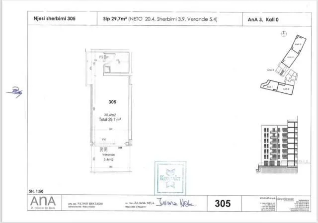 Tirane, shes studio / garsoniere  39,7 m² Kati 0 Cmimi 75,500 Euro (Qyteti Studenti)
