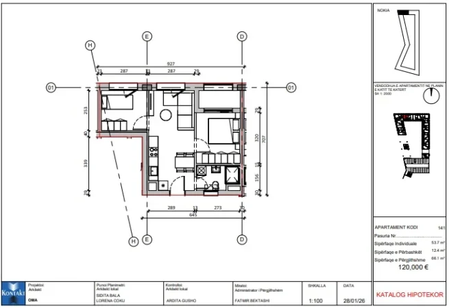 Tirane, shitet apartament 2+1+Ballkon Kati 3, 66 m² 120.000 € (Rr.Pasho Hysa,Kompleksi Mangalem 21)