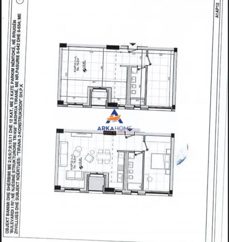 Tirane, shitet apartament 1+1+Ballkon Kati 3, 76 m² 226.275 € 