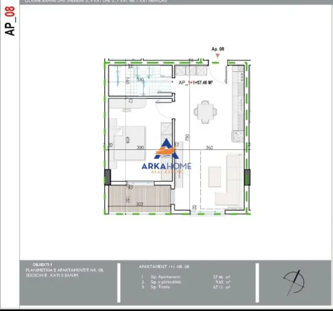 Tirane, shitet apartament 1+1+Ballkon Kati 0, 67 m² 59.060 € 
