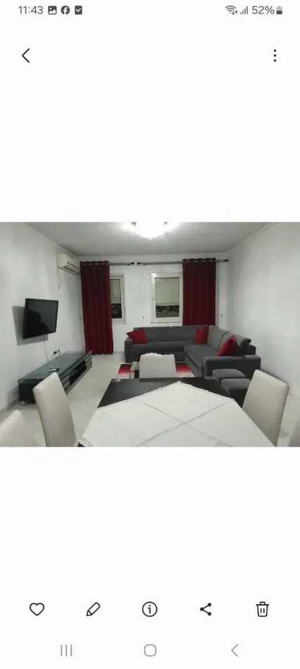 Tirane, jepet me qera apartament 2+1+Ballkon Kati 8, 500 lek