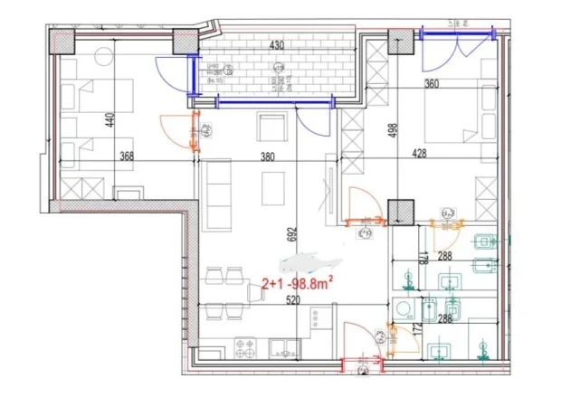 Tirane, shitet apartament 2+1 Kati 4, 121 m² 213.200 € (don bosko)