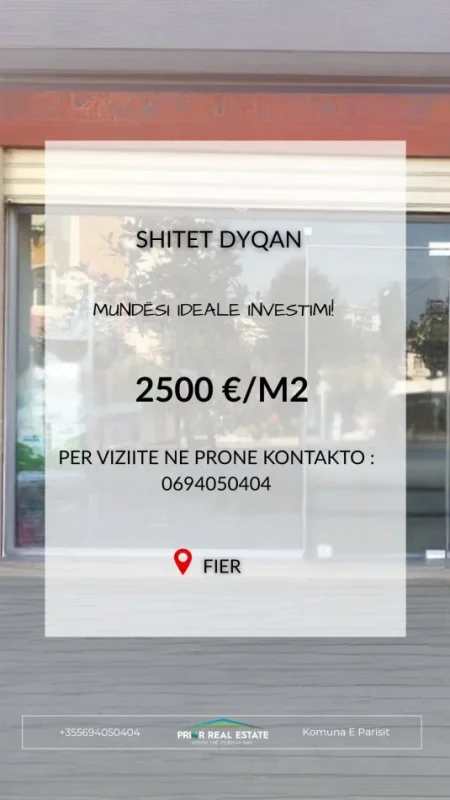 Fier, shitet dyqan Kati 0, 83 m² , 2500 €/m2  , Fier