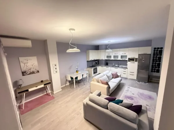 Tirane, jepet me qera apartament 1+1 Kati 1, 78 m² 600 € ( rruga Jordan Misja prane Kompleksit Panorama)