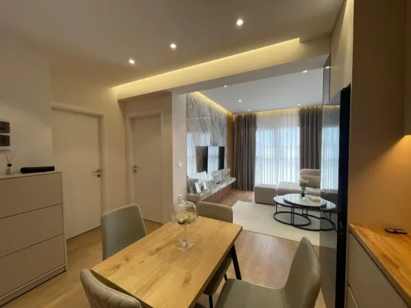 Tirane, jepet me qera apartament 1+1+Ballkon Kati 9, 65 m² 500 € (Rezidenca Kinoblock)