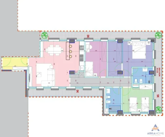 Tirane, shitet apartament 3+1+Ballkon Kati 5, 171 m² 684.920 € 