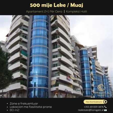 Tirane, jepet me qera apartament 2+1 , 80 m² 500 € (Rruga e Dibres)