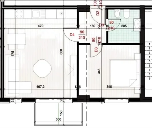 Tirane, shitet apartament 1+1+Aneks+Ballkon Kati 8, 73 m² 84.000 € (ish fusha e aviacionit)