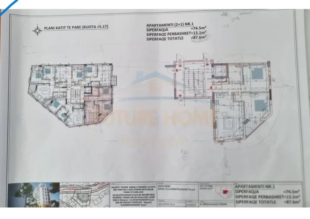 Tirane, shitet apartament 2+1+Ballkon Kati 1, 88 m² 215.000 € (Shkolla Mihal Grameno)