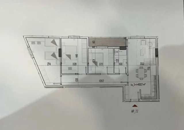 Tirane, shitet apartament 3+1 Kati 3, 120 m² 96.500 € (KAMEZ)