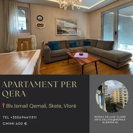 Vlore, jepet me qera apartament 2+1 Kati 6, 110 m² 600 € (Blv. Ismail Qemali,Skele, Vlore)