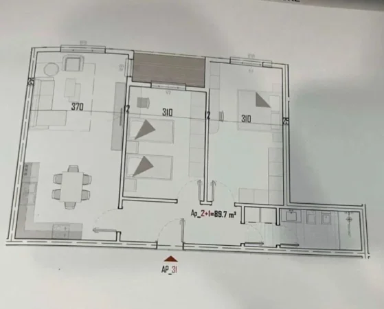 Tirane, shitet apartament 2+1+Ballkon Kati 4, 105 m² 84.500 € (KAMEZ)