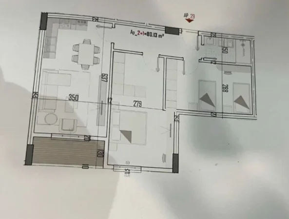 Tirane, shitet apartament 2+1 Kati 4, 94 m² 75.500 € (KAMEZ)