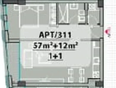Tirane, shitet apartament 1+1 Kati 3, 69 m² 124.200 € (Sauk i Vjeter)