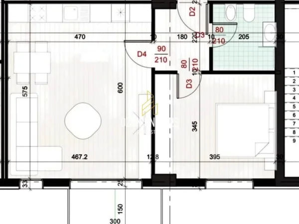 Tirane, shitet apartament 1+1+Ballkon Kati 8, 72 m² 84.000 € (Ish Fusha e Aviacionit)