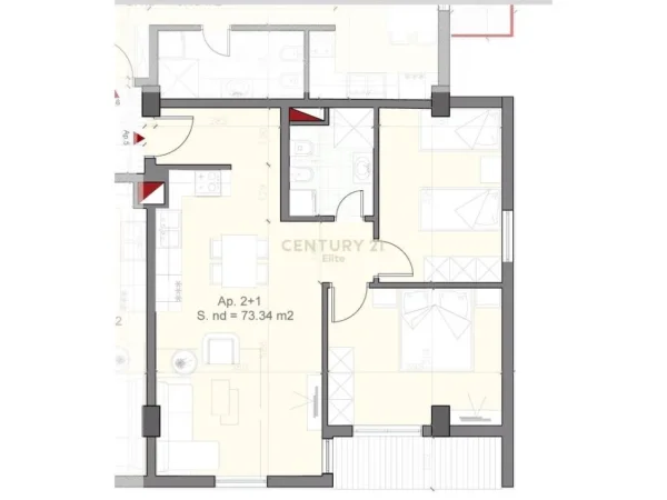 Tirane, shitet apartament 2+1+Ballkon Kati 8, 84 m² 110.500 € (univers city)