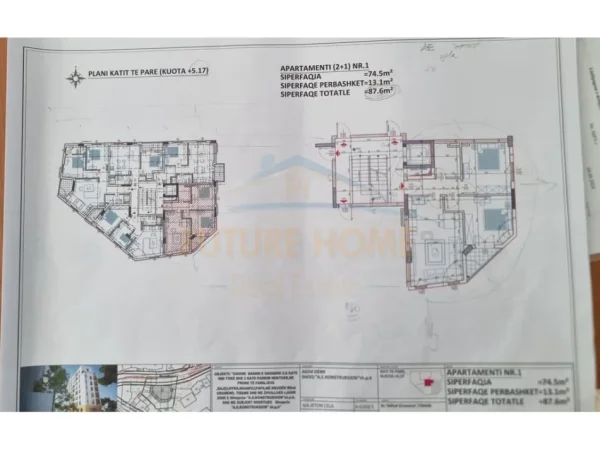 Tirane, shitet apartament Kati 2, 74 m² 215.000 €