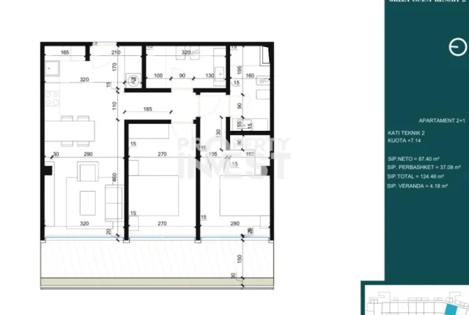 Tirane, shitet apartament 2+1 Kati 2, 128 m² 405.000 € (Palase)
