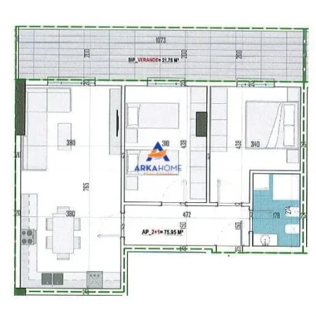 Tirane, shitet apartament 2+1+Ballkon Kati 5, 88 m² 104.378 € 