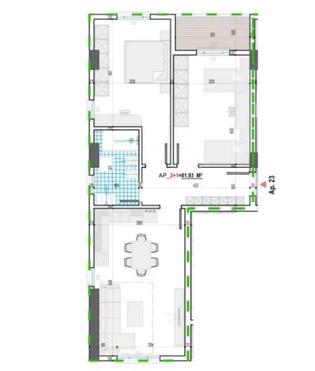 Tirane, shitet apartament 2+1 Kati 4, 96 m² 77.176 € (Kamez)