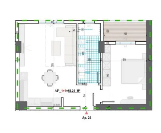 Tirane, shitet apartament 2+1 Kati 4, 70 m² 55.824 € (Kamez)