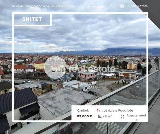 Shkoder, shitet apartament 1+1+Ballkon Kati 7, 68 m² 83.000 € (AFER POLICISE)