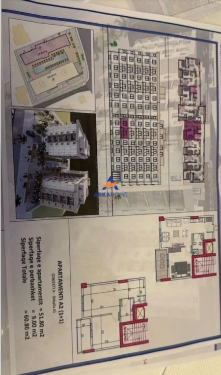 Durres, shitet apartament 1+1+Ballkon Kati 1, 60 m² 66.880 € (golem)