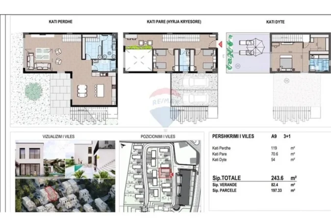 Tirane, shitet Vile , 326 m² 602.002 € (Liqeni I Farkës)