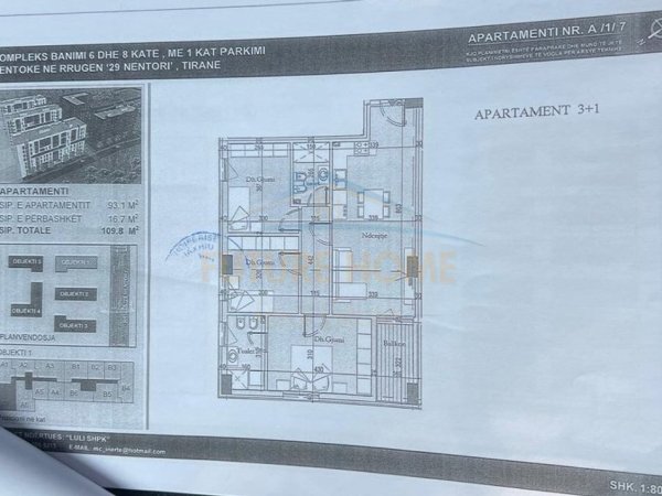 Tirane, shitet apartament Kati 1, 93 m² 137.250 €