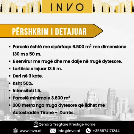 Tirane, shitet toke , 6.500 m² (Vore)