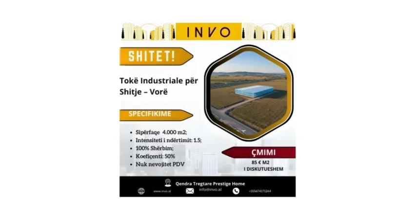 Tirane, shitet toke , 4.000 m² (Vore)