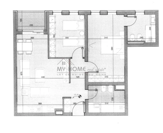 Tirane, shitet apartament 1+1+Ballkon Kati 3, 80 m² 55.489 € (Kamez)