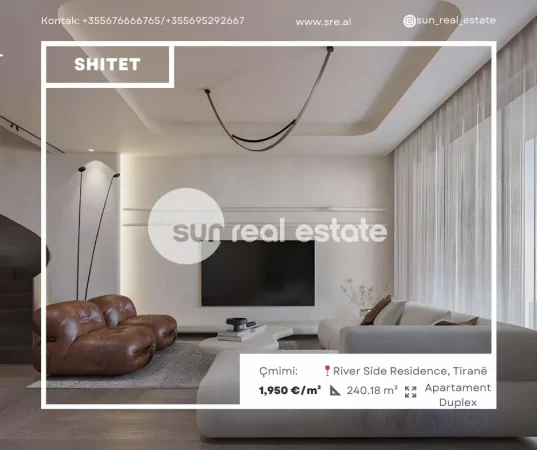 Tirane, shitet apartament duplex Dublex Kati 8, 240 m² (MBRAPA QENDRES GLOBE)