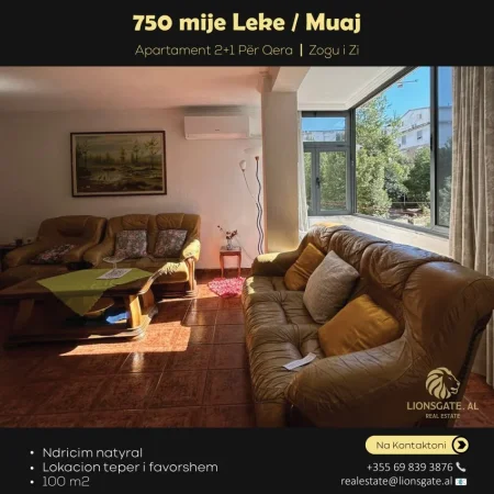 Tirane, jepet me qera apartament 2+1 , 100 m² 750 € (Zogu i Zi)