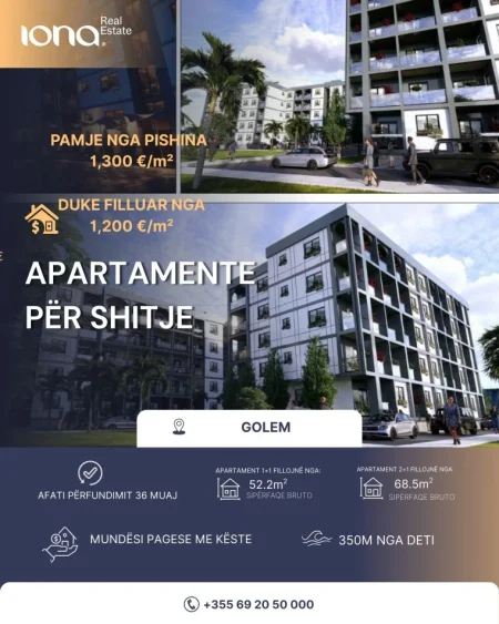 Golem, shitet apartament 1+1 , 53 m²