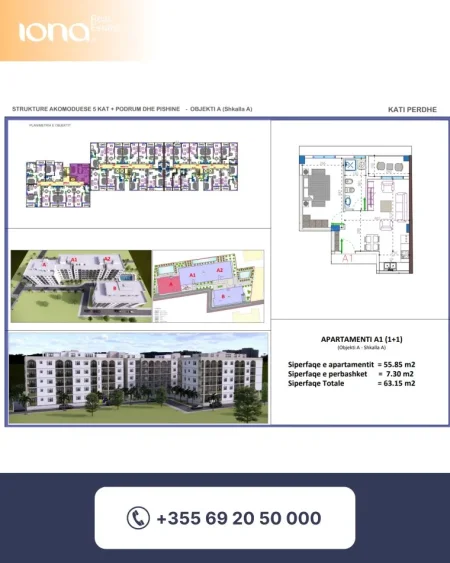 Golem, shitet apartament 1+1 , 53 m²