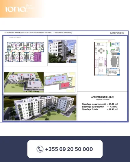 Golem, shitet apartament 1+1 , 53 m²
