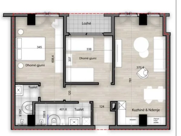 Tirane, shes apartament 2+1 Kati 4, 112 m² 186.000 € (Rruga e Kokonozëve, Splendor Residencë)