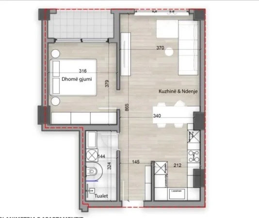 Tirane, shes apartament 1+1 Kati 7, 75 m² 123.000 € (Rruga e Kokonozëve, Splendor Residencë)