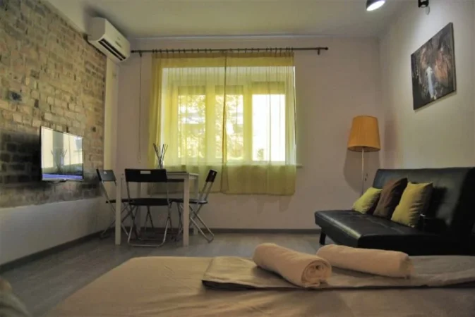 Tirane, jepet me qera apartament 1+1 Kati 2, 35 m² 430 € (Mihal Duri prane Shkolles Avni Rustemi)