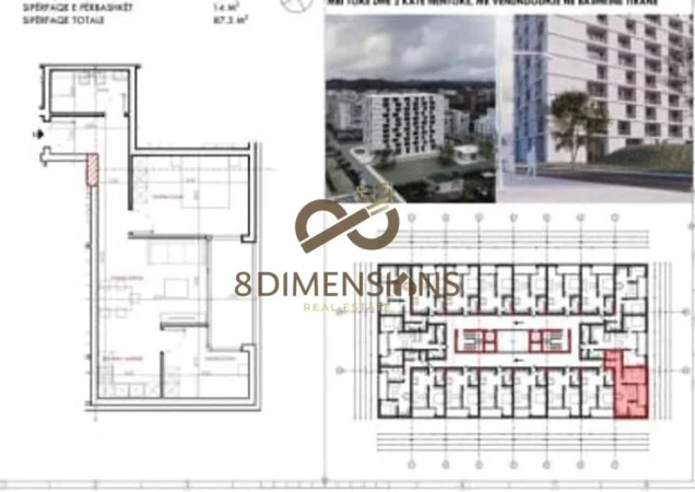 Tirane, shitet apartament 2+1 Kati 5, 88 m² 105.000 € (Astir Vila L)